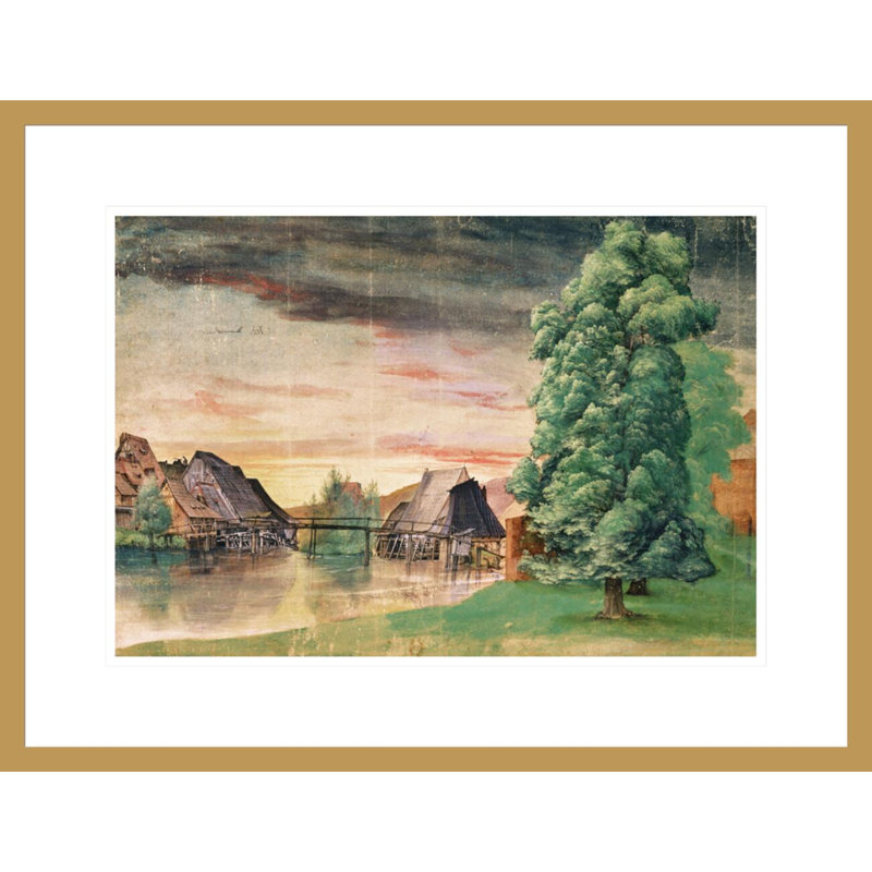 «The Watermill» par Albrecht Dürer, impression giclée sur cadre, H 16,73 po x l 21,75 po