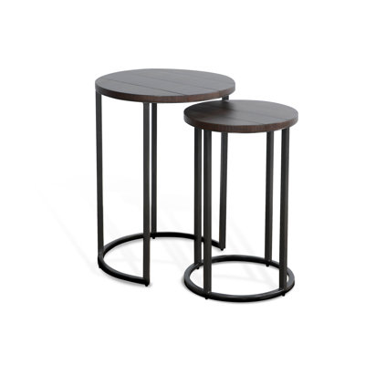 Tables gigognes en bois massif Dilma de 25 po de hauteur