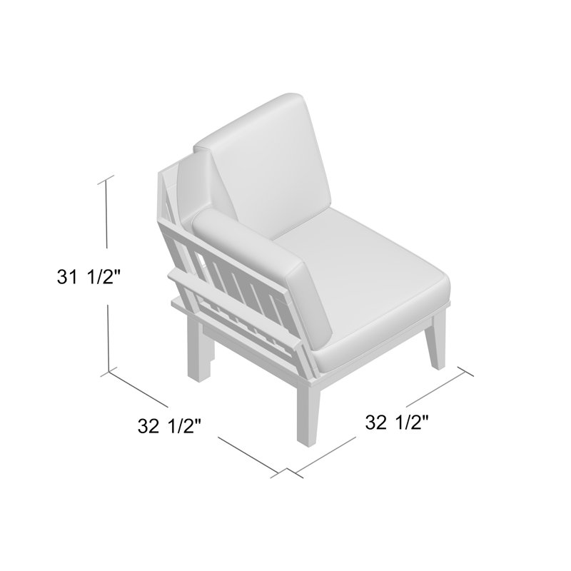 Modway Pier Outdoor Patio Teak Corner Sofa, Gray