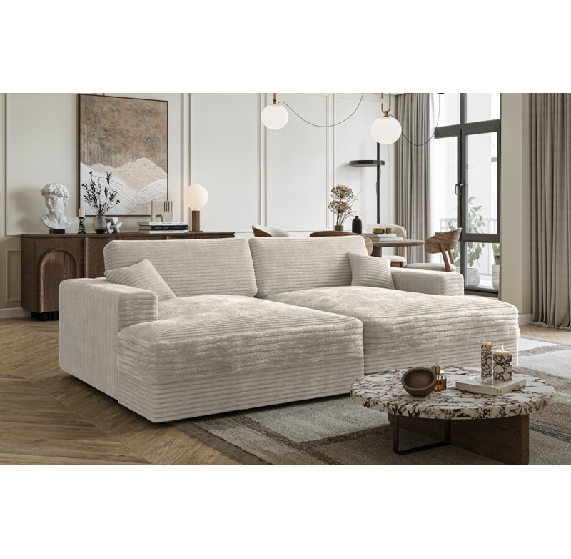 Double chaise longue Phoenix, beige