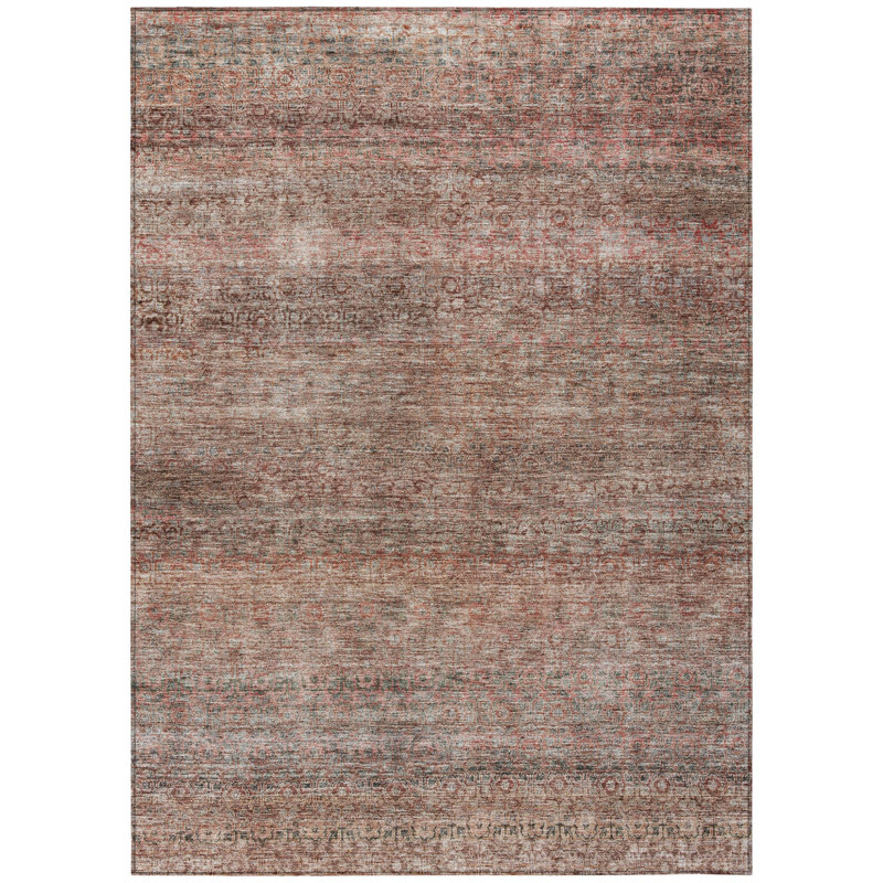 Tapis extérieur lavable rayé corail et noir 8 pi x 10 pi
