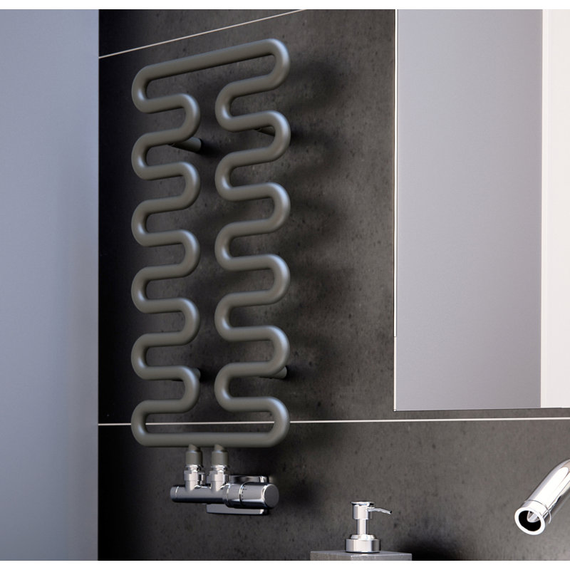 Aire Heated Towel Rail, Dark Grey, 62.1 cm H x 30 cm W x 7.8 cm D