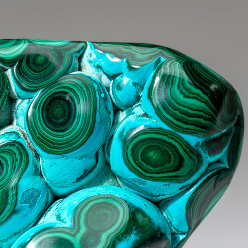 Chrysocolla with Malachite Polished Stone from Democratic Republic of the Congo, 1.25" H x 2.25" W x 4" D
