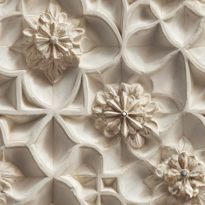 Papier peint 3D relief en plâtre crème