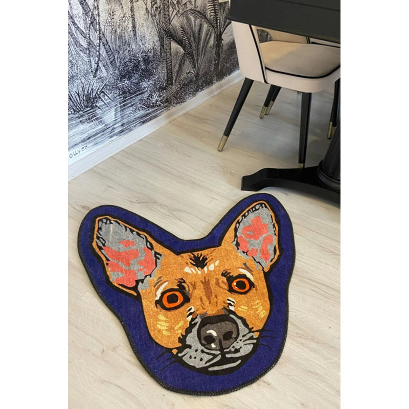 Cute Dog Patterned Carpet, Novelty 3'4" x 3'4"