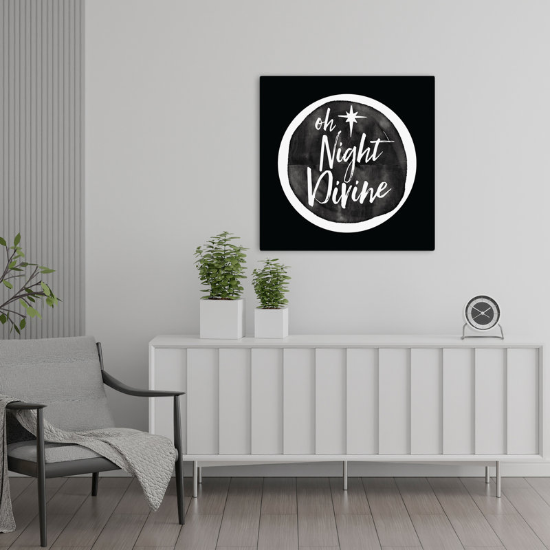 «Oh Night Divine», art typographique contemporain des Fêtes, H 24 po x l 24 po