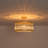 Drum Ribbed Glass Semi Flush Mount