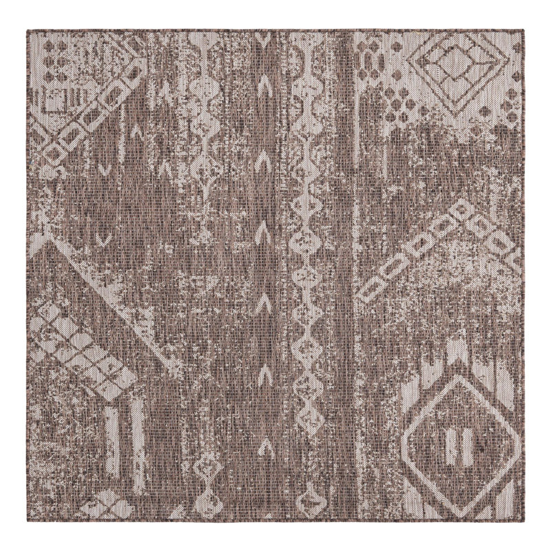 Brison Geometric Indoor / Outdoor Rug, Square 5'3"