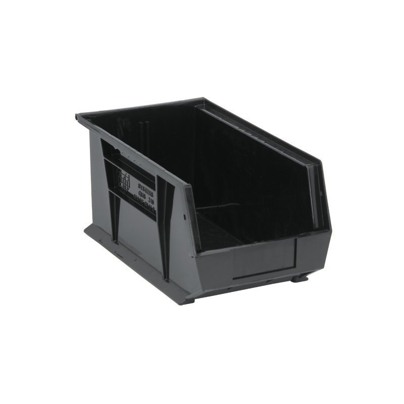  QUS240BK Ensemble de 12 bacs de rangement ultra-résistants empilables et suspendus noirs L 15 po x l 9 po x H 7 po