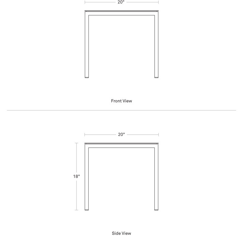 Skiff Outdoor Side Table, 20" W x 20" L x 18" H, White