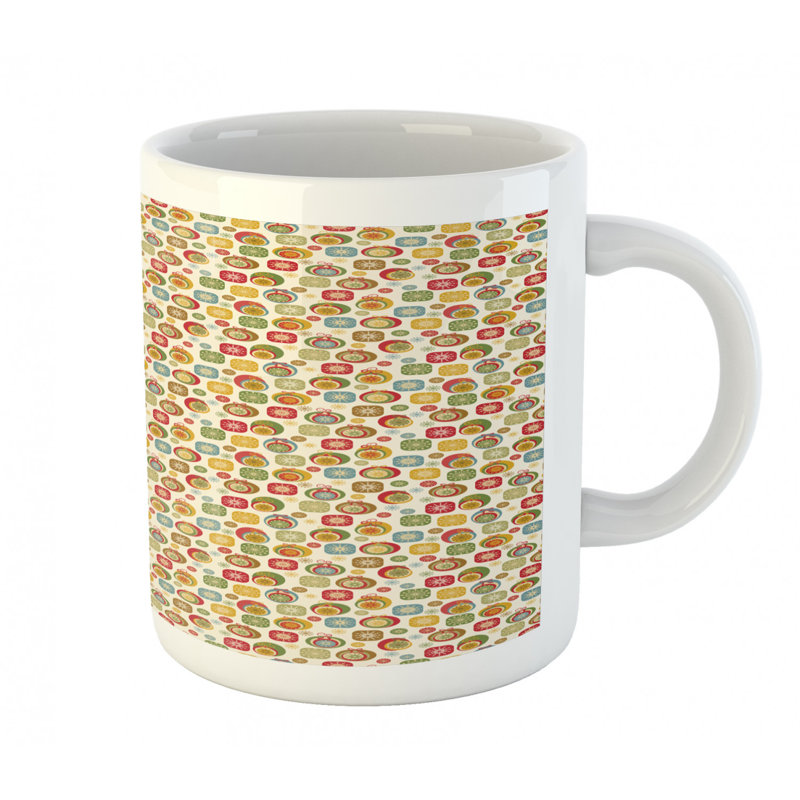 Grande tasse à café balles et flocons de neige