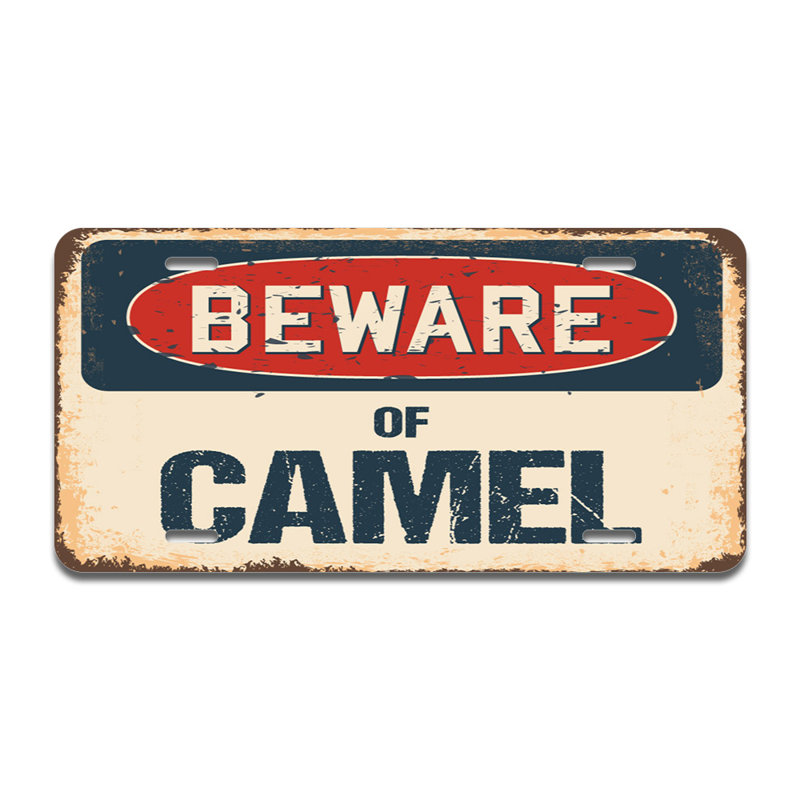 Beware Of Camel Aluminum Licence Plate| Licence Plate 12" X 6"