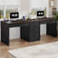 Bureau d'ordinateur 80,9 "avec prise de courant et 5 tiroirs, grand bureau d'écriture pour bureau à domicile avec tiroir classeur et poignées en métal, brun rustique-551373515
