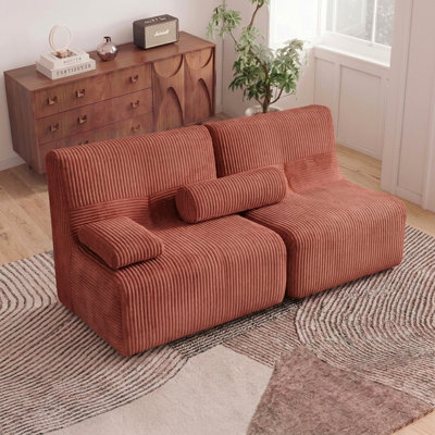 Modern Modular Sectional Sofa with Ergonomic Curved Seat and Backrest - 63.7"