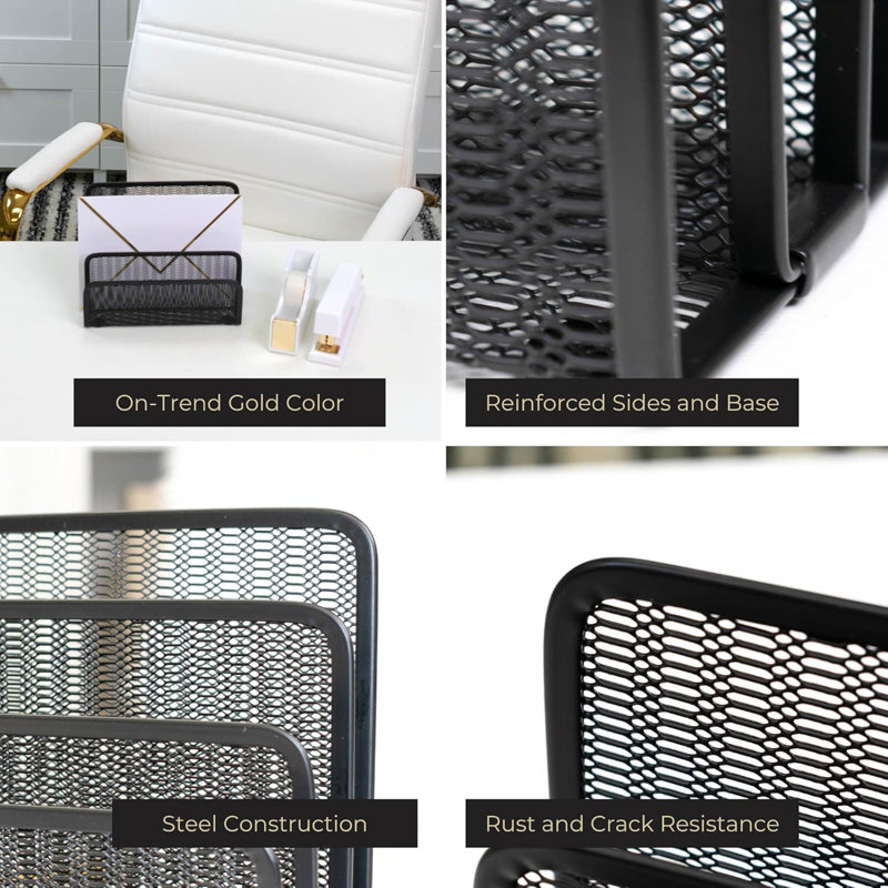 Metal Desk Organiser, Black