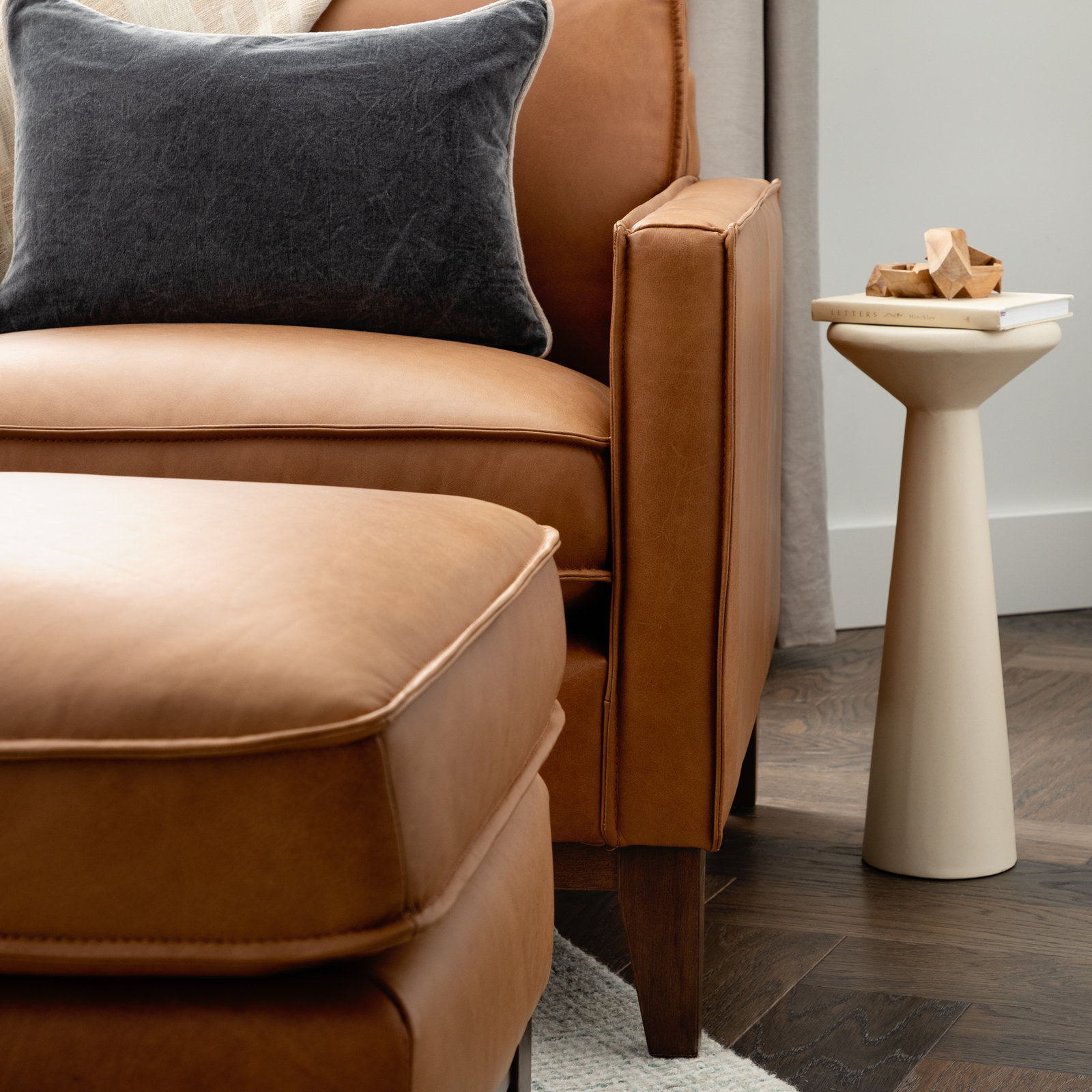 Cascades Genuine Leather Armchair, Chestnut Genuine Leather