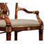 Chaise avec accoudoirs en bois massif de couleur acajou antique