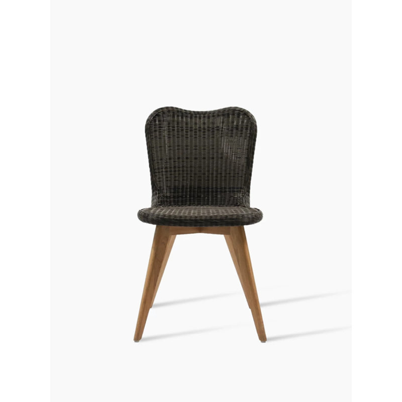 Lena Outdoor Dining Side Chair, Black