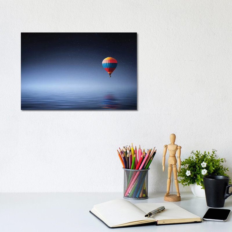Parachute At Lake by Bess Hamiti - Wrapped Canvas Print, 20.32 cm H x 30.48 cm W