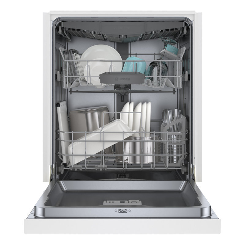 300 Series 24" Stainless Steel Front Control Built-In Dishwasher with 3Rd Rack, White