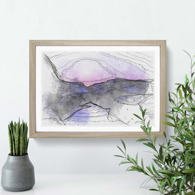Purple Sunset in Peace Island in Abstract - Picture Frame Graphic Art Print
