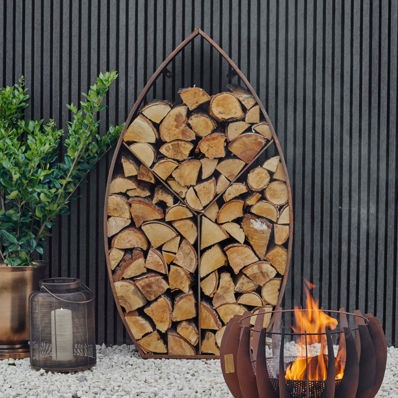 Ahja 71cm W x 30cm D Metal Log Store