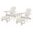 Foldable Adirondack Chair With Cup Holder Conversation Set, 2 Foldable Adirondack Chairs With Cup Holders With Ottoman And 1 End Table