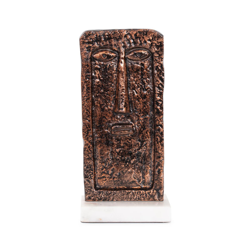 Wabbaseka Sculpture in Aluminum with Marble Base- Short