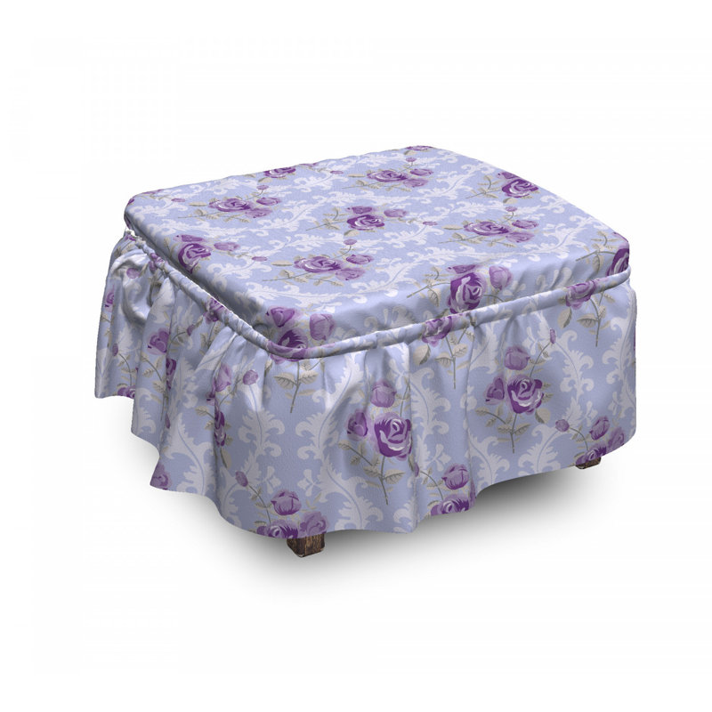 Housse pour repose-pieds vieilli vagues roses