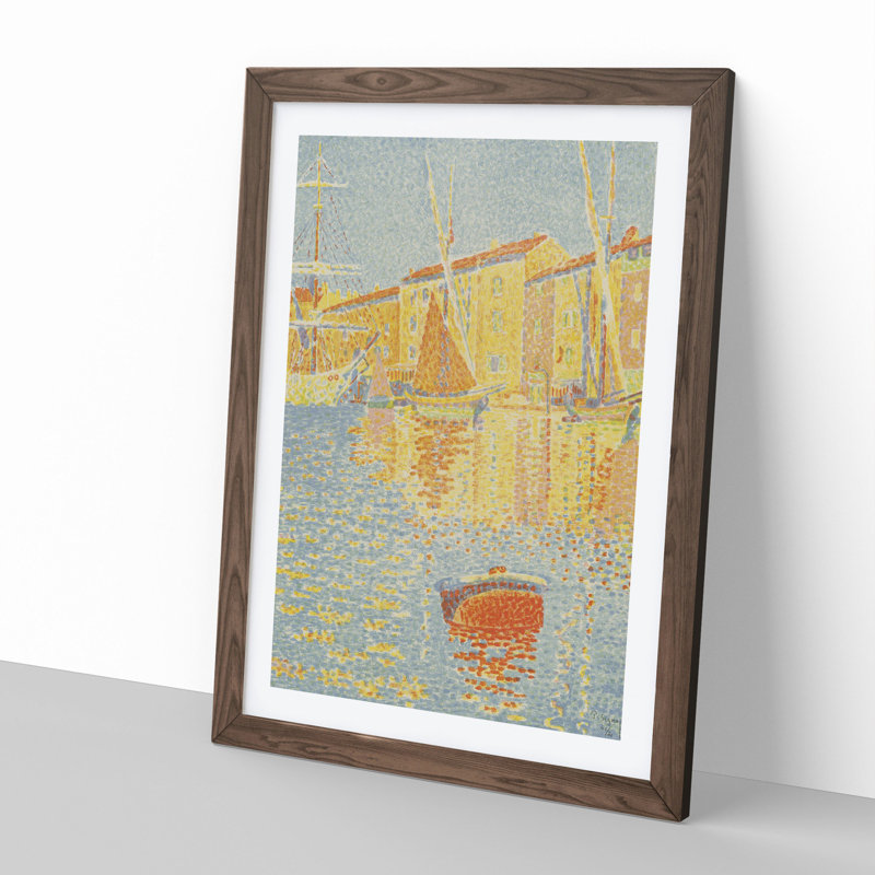 The Buoy Vol.1 by Paul Signac - Picture Frame Graphic Art, 36cm H x 27cm W x 2cm D, Walnut Framed