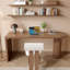 Light-walnut Half-circle Solid Wood desk-1403273733