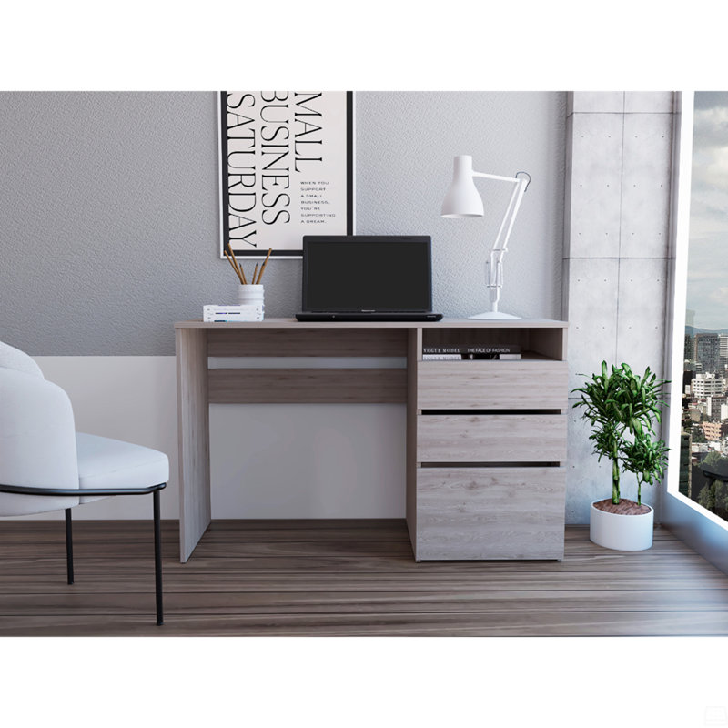 Bureau d'ordinateur, 3 tiroirs, une tablette