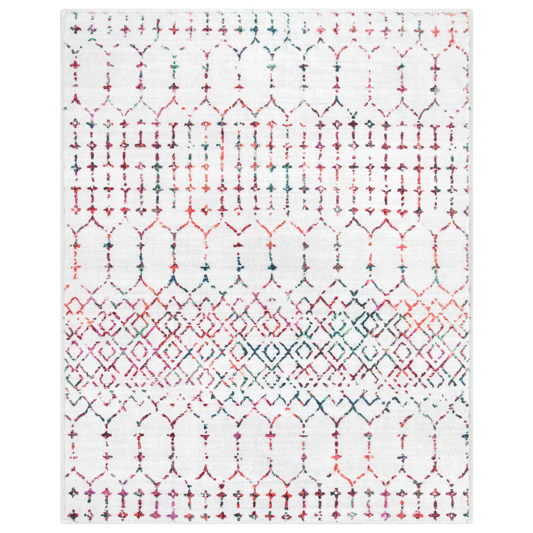 Keyniah Moroccan Machine Washable Area Rugs with Non-Slip Backing for Dining Room Office Entryway