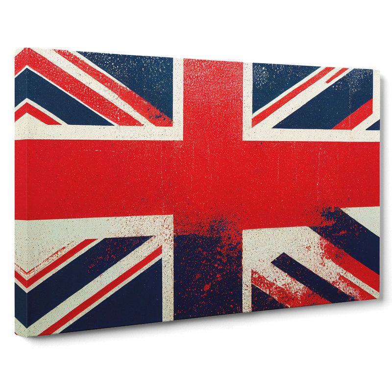 Union Jack Flag Graffiti Vol.3 - Wrapped Canvas, 50cm H x 76cm W x 3cm D