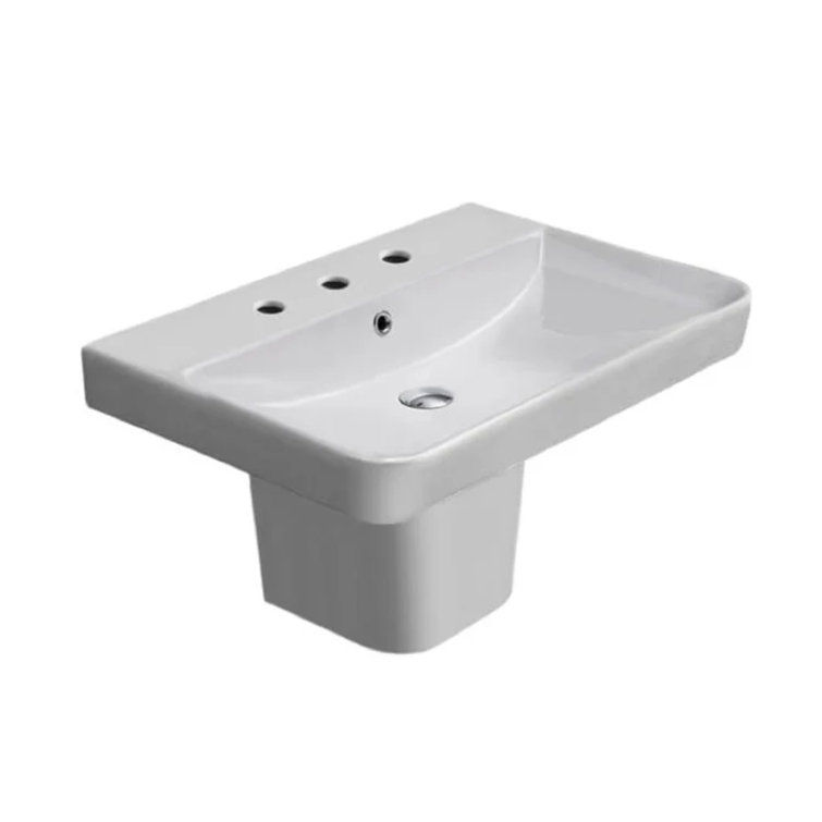 CeraStyle By Nameeks Noura 18.8'' Ceramic Rectangular Bathroom Sink with Overflow
