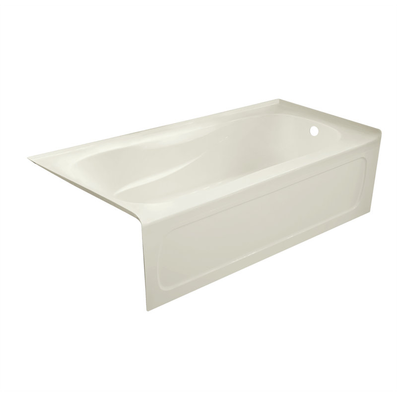 66'' x 32'' Soaking Acrylic Bathtub, Biscuit, Right