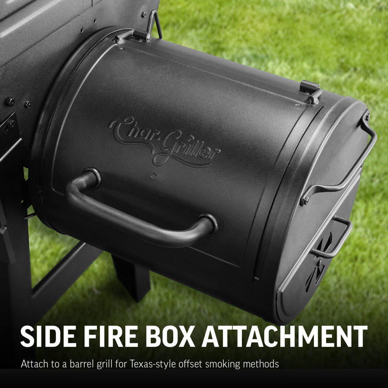 Side Fire Box/Table Top Grill Charcoal Grill, Metal Handle