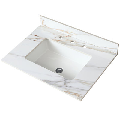 31" White Vanity Top - Rectangular Sink & 4" Backsplash Quality Assurance With Finish