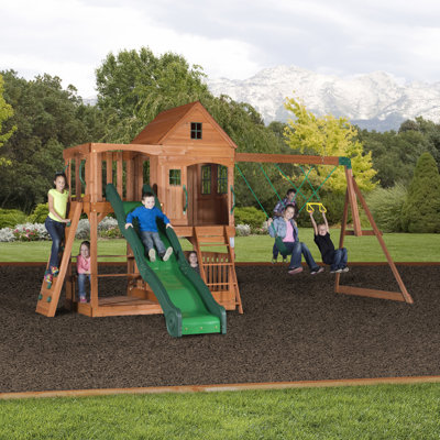 Backyard Discovery Cedar Swing Set with 2 Swing(s) , 1 Slide(s)