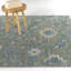 Tapis bleu rectangulaire recyclé tissé à la machine Sarteis-1887343851