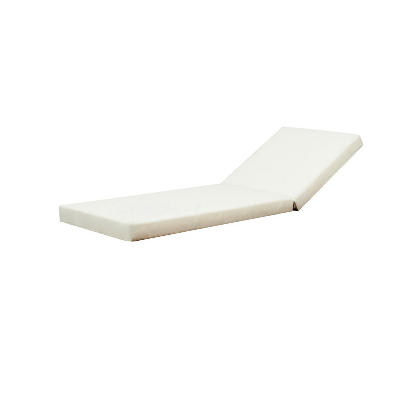 Donnie Reclining Acacia Wood Outdoor Chaise Lounge, Cream Cushion/Teak Frame, Set of 4