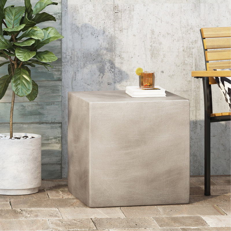 Table d'appoint d'extérieur Mgo, gris clair