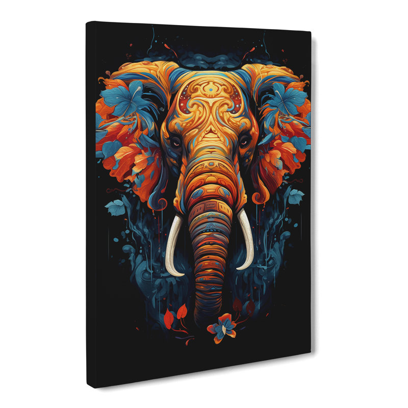 Elephant Informel No.2 - Print on Canvas, 76cm H x 50cm W x 3cm D