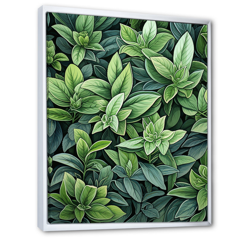 Herbes, sauge, sagesse, art floral, Cadre flottant blanc, H 40 po x l 30 po
