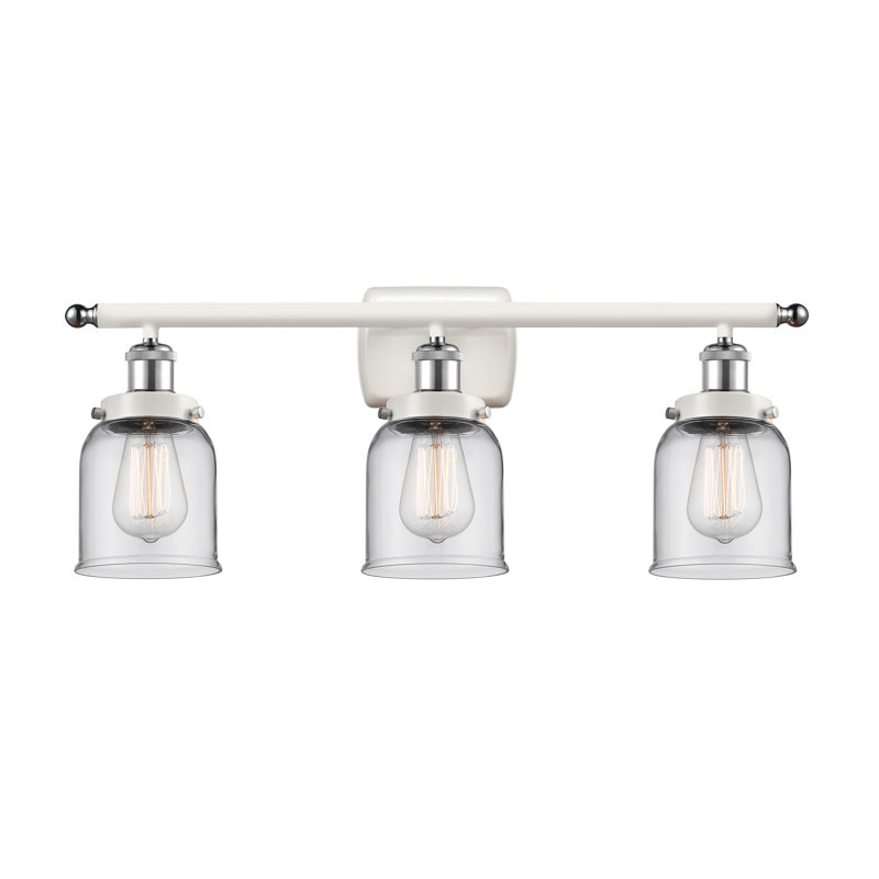 Éclairage pour meuble-lavabo 3 lumières 26 po Ballston Urban Bell, Clair, Incandescent, Blanc et chrome poli