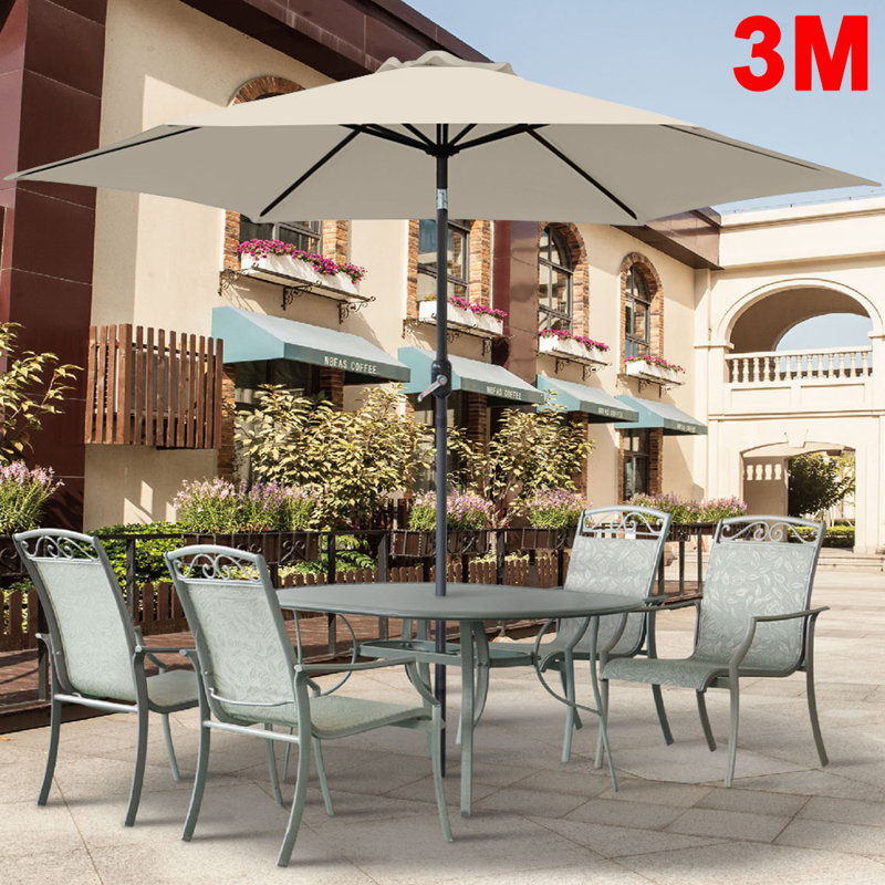 Ponce 3m Traditional Parasol Cream