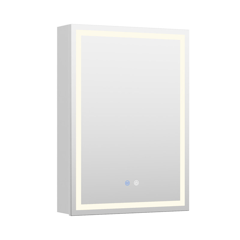 50mm W 70mm H Frameless Medicine Cabinet Mirror Fixed