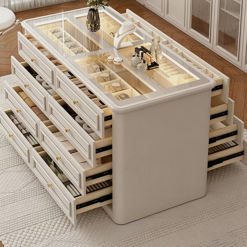 Armoire de présentation et de rangement de bijoux avec tiroirs 39,37 po