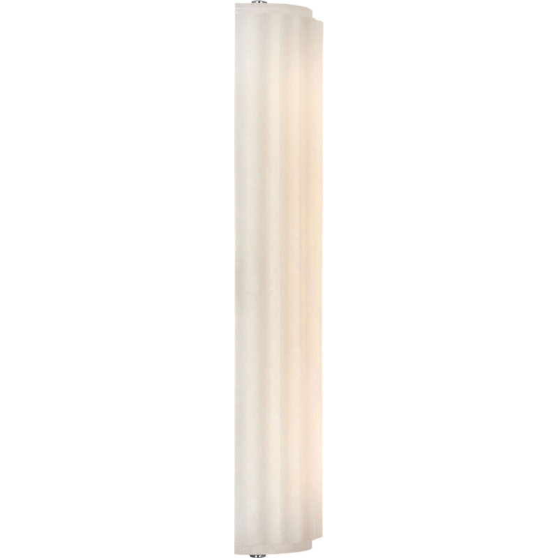 Madden Fluted Linear Sconce in Alabaster, 24.5" H x 4.25" W x 2.75" D, Polished Nickel