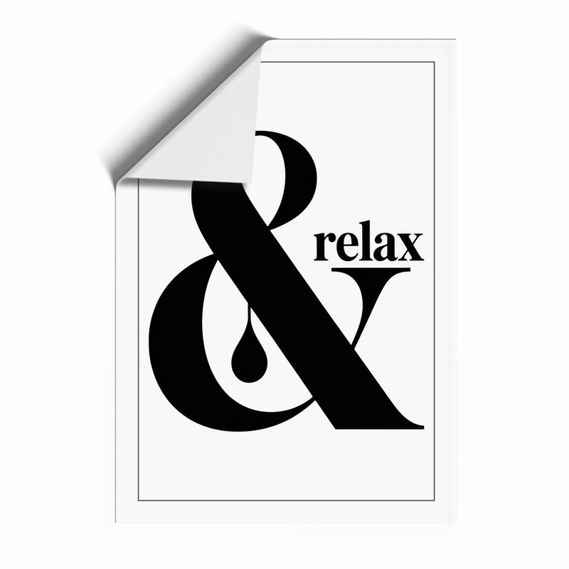 Relax Ampersand Typography - Framed Print, A1 - 84.1 x 59.4 cm, Unframed